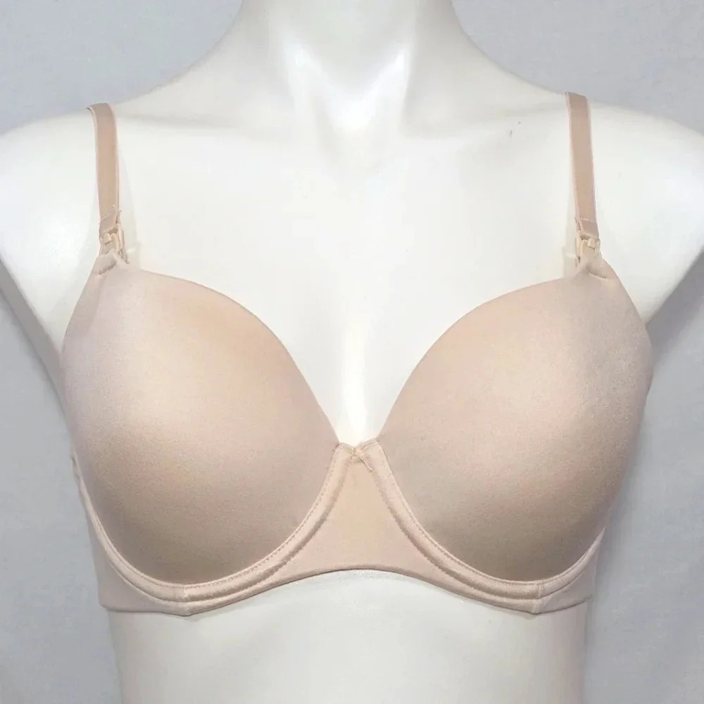 42DD Gilligan & O'Malley Full‎ Coverage Nursing Maternity Underwire Bra Nude NWT